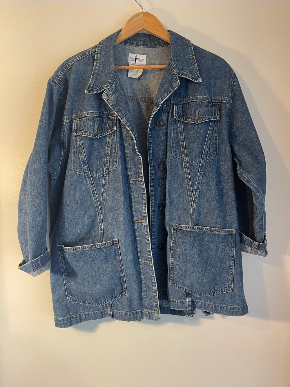 Vintage French Dressing FDJ Blue Denim Chore Jacket Made in Canada 12